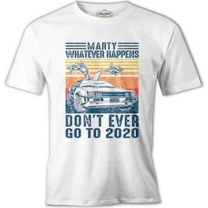 Lord T-Shirt Back To The Future - Don't Go To 2020 Beyaz Erkek Tshirt