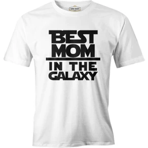 Lord T-Shirt Best Mom In The Galaxy Anneler Günü Beyaz Unisex Tshirt