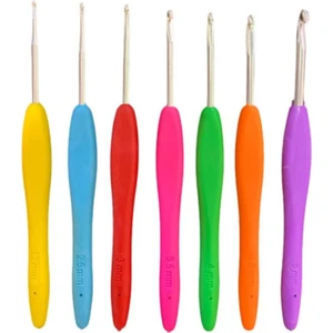 Silikon Saplı Yün Tığ Set Çantalı Set Içi Tığ No: 2mm, 2.5mm, 3mm, 3.5mm, 4mm, 4.5mm, 5mm