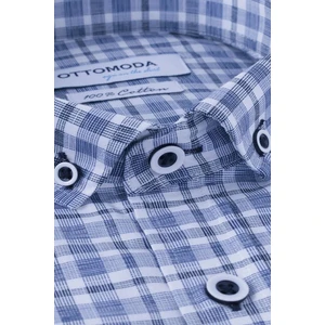 Ekose Kareli Kısa Kollu %100 Pamuklu Regular Gömlek,OT-C-20185