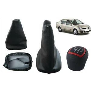 Renault Clio 2 Sedan Vites Körüğü ve Vites Topuzu Takım Kırmızı Cam Kapak