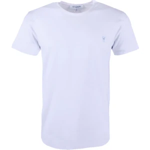 Beyaz Penye Erkek Bisiklet Yaka Kısa Kollu T-Shirt,OT-BT-21004