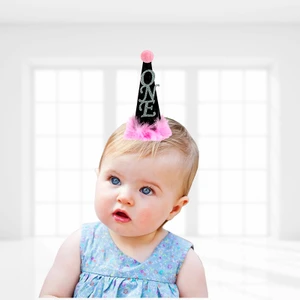 Süsle Bebek ve Parti 1 Yaş Ponponlu One Kukuleta, 14cm x 6cm - Pembe