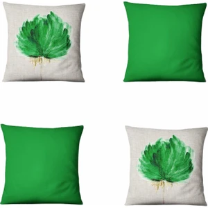 Lia Store Çift Taraflı Çiçek Desenli Dekoratif 4'lü Kombin Kırlent Kılıfı Seti