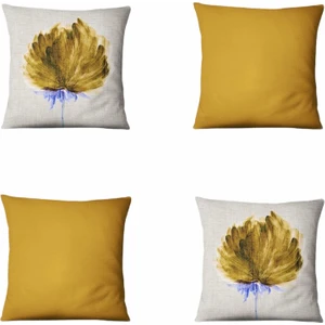 Lia Store Çift Taraflı Çiçek Desenli Dekoratif 4'lü Kombin Kırlent Kılıfı Seti