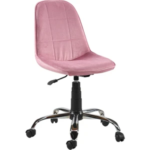 Nazlı - Pembe, Kumaş, Metal Ayaklı Ofis Çalışma Sandalyesi
