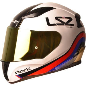 Ls2 Rapid Stark Beyaz - Kırmızı - Mavi Kask