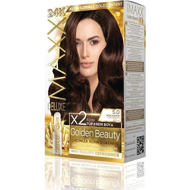 Maxx Deluxe Golden Altin Icerikli Sac Boyasi 5 0 Acik Kahve Fiyati