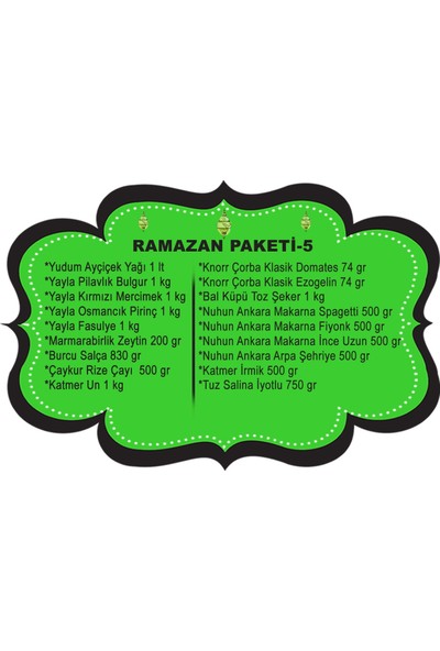 Erzak Paketi Ramazan Erzak Yardım Paketi Kolisi 18 Parça