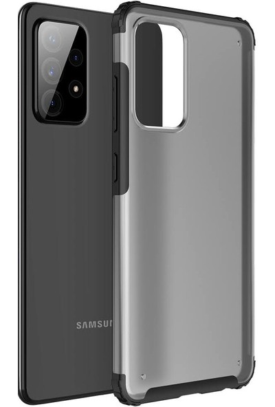 Kny Samsung Galaxy A52 Kılıf Silikon Kenarlı Arkası Buzlu Sert Volks Kapak+Nano Cam Ekran Koruyucu