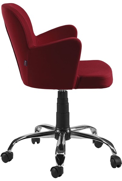 Sandino Kelebek - Kırmızı, Kumaş, Metal Ayaklı Ofis Çalışma Sandalyesi