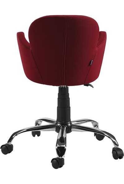 Sandino Kelebek - Kırmızı, Kumaş, Metal Ayaklı Ofis Çalışma Sandalyesi
