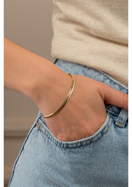 14 Ayar Altın Ezme Kelepçe Model Bileklik modelleri