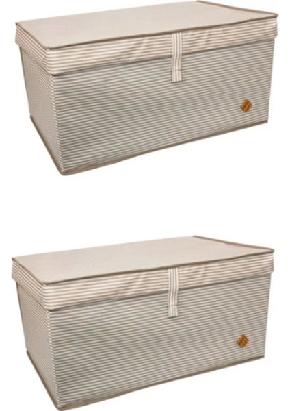 2'li Çok Amaçlı Kapaklı Mega Plus Kutu Kahverengi Hurç 70 x 40 x 30 cm