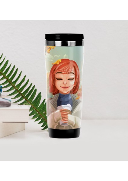 Gift Coffee Tasarımlı Çelik Termos Bardak-30