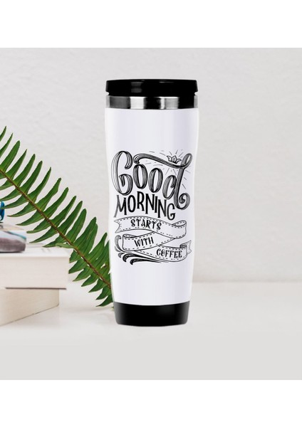 Gift Coffee Tasarımlı Çelik Termos Bardak-23