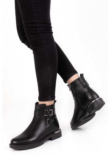 Hakiki Deri Metal Topuk Detaylı Bot DGN.701 - Siyah - 36 fiyatları