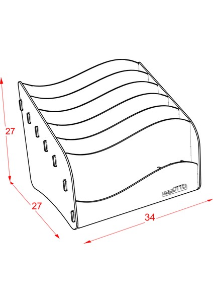 Design Otto Wavy Masaüstü Organizer Evrak Rafı indirimleri