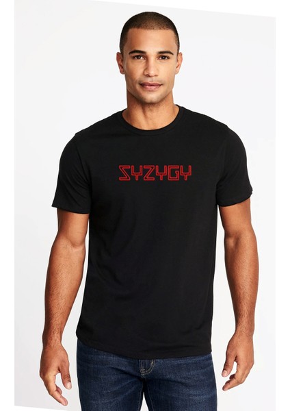 The Oa Syzygy Baskılı Siyah Erkek Örme Tshirt