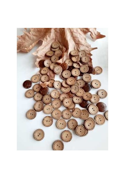 Dizayn Ahşap Coconat Düğme 10'lu Paket 25 Mm.