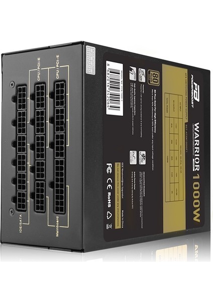 Powerboost BST-ATX1000GF1 Warrıor 1000W 80+ Gold Full Modüler 12CM Fanlı Atx Psu