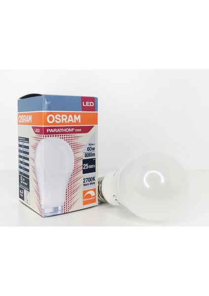 8.8W / 60W 2700K E27 Dimmerlenebilir LED Ampul