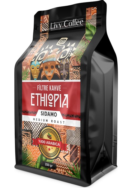 Ethiopia Sidamo Yöresel Filtre Kahve 250 gr