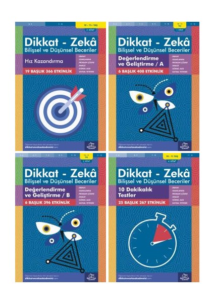 Dikkat - Zeka Bilişsel ve Düşünsel Beceriler 10-11 Yaş Set 4 Kitap