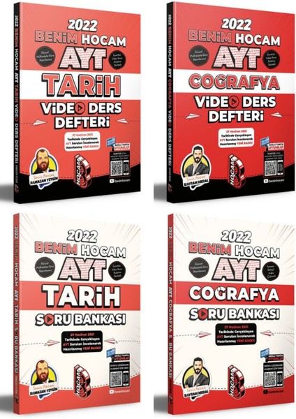 2022 AYT Tarih ve Coğrafya Video Ders Defteri Soru Bankası Seti