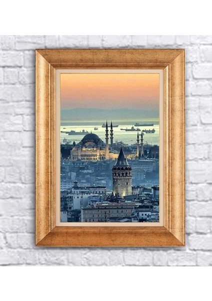 Çerçeveli Pasportolu Istanbul Kanvas Tablo
