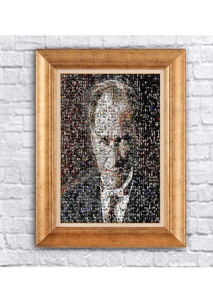 Çerçeveli Atatürk Mozaik Kanvas Tablo