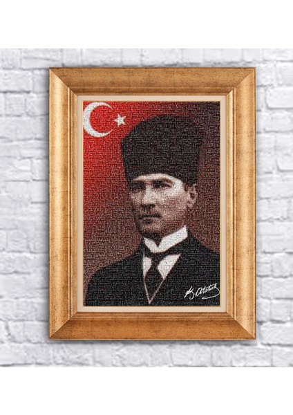 Çerçeveli Atatürk Kanvas Tablo