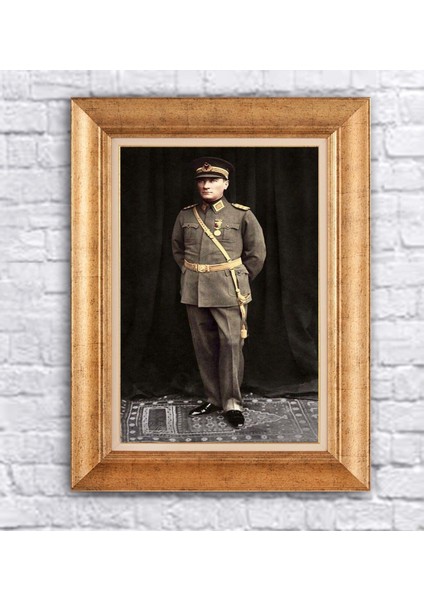 Çerçeveli Atatürk Asker Kanvas Tablo