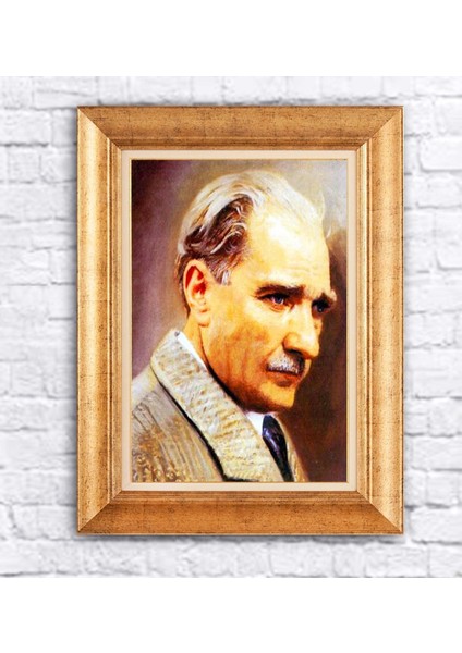 Çerçeveli Mustafa Kemal Atatürk Kanvas Tablo