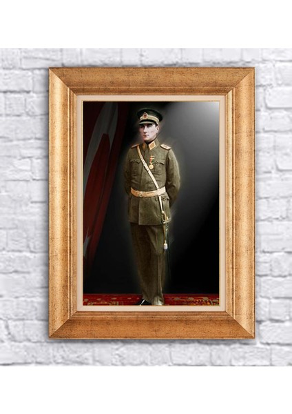 Çerçeveli Atatürk Asker Kanvas Tablo
