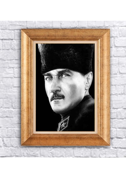 Çerçeveli Mustafa Kemal Atatürk Kanvas Tablo