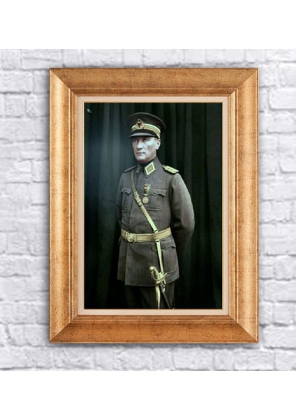 Çerçeveli Atatürk Asker Kanvas Tablo