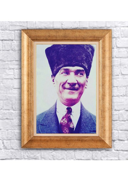 Çerçeveli Atatürk Kanvas Tablo