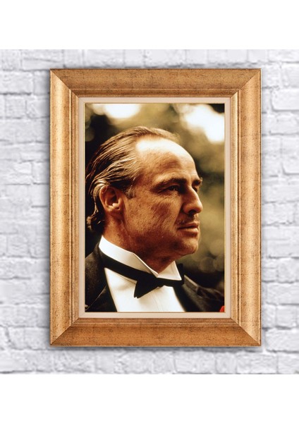 Çerçeveli Paspartolu Marlon Brando Kanvas Tablo