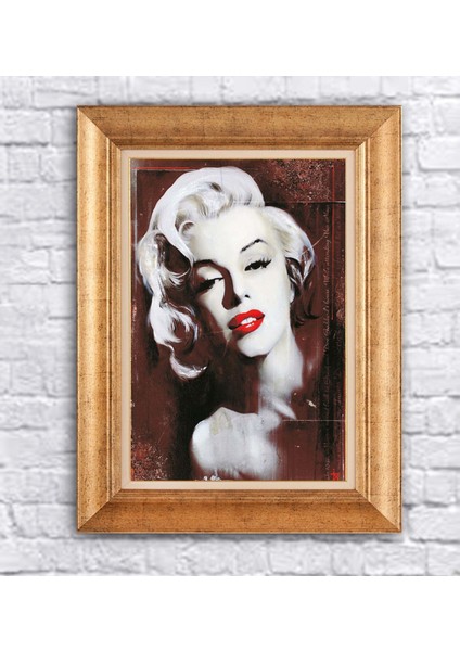 Çerçeveli Paspartolu Marlyn Monroe Kanvas Tablo