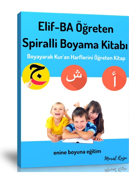 Enine Boyuna Eğitim Elif-Ba Öğreten Spiralli Boyama Kitabı