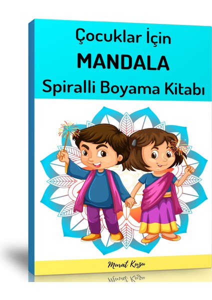 Enine Boyuna Eğitim Çocuklar İçin Mandala Spiralli Boyama Kitabı