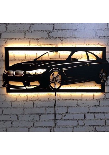 Bmw Ledli Duvar Süsü Mdf Tablo Duvar Aksesuarı Ahşap Tablo