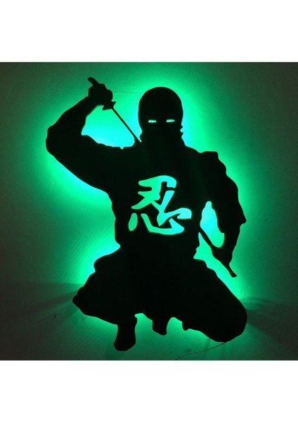 Ninja Ledli Duvar Süsü Mdf Tablo Duvar Aksesuarı Ahşap Tablo