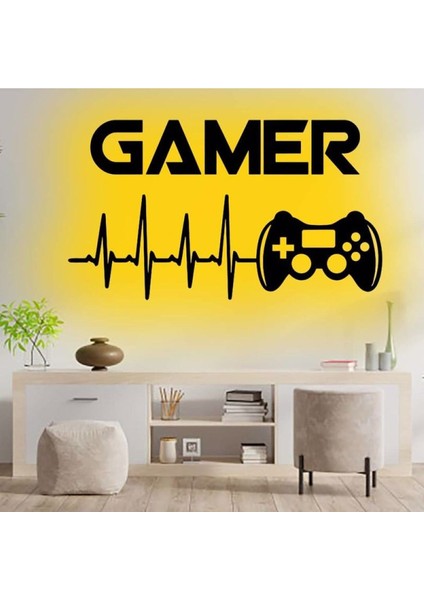 Gamer Ledli Duvar Süsü Mdf Tablo Duvar Aksesuarı Ahşap Tablo