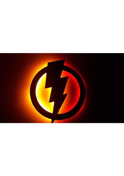 Flash Ledli Duvar Süsü Mdf Tablo Duvar Aksesuarı Ahşap Tablo