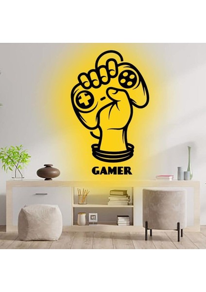 Gamer Ledli Duvar Süsü Mdf Tablo Duvar Aksesuarı Ahşap Tablo