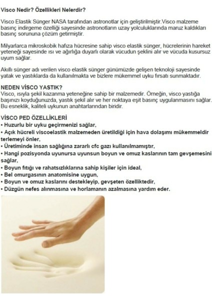 Visco Ortapedik Yatak Pedi Yatak Şiltesi