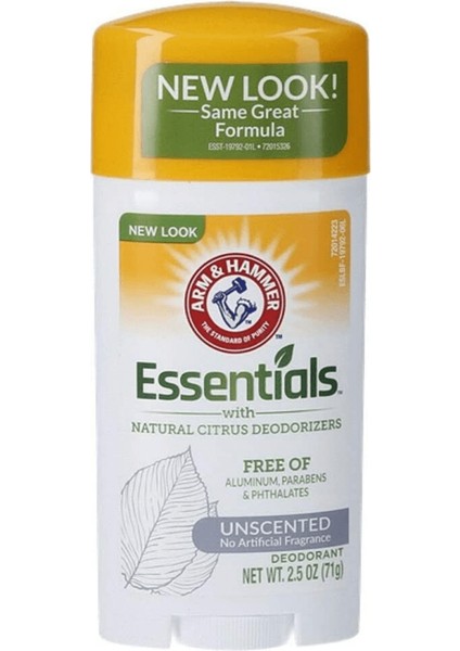 Essentials Natural Deodorant, Unscented 2.5oz, 71GR