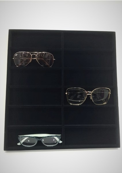 Yeni Büyük Süet Siyah Bölmeli Gözlük Standı (Aydındecor) fiyatları